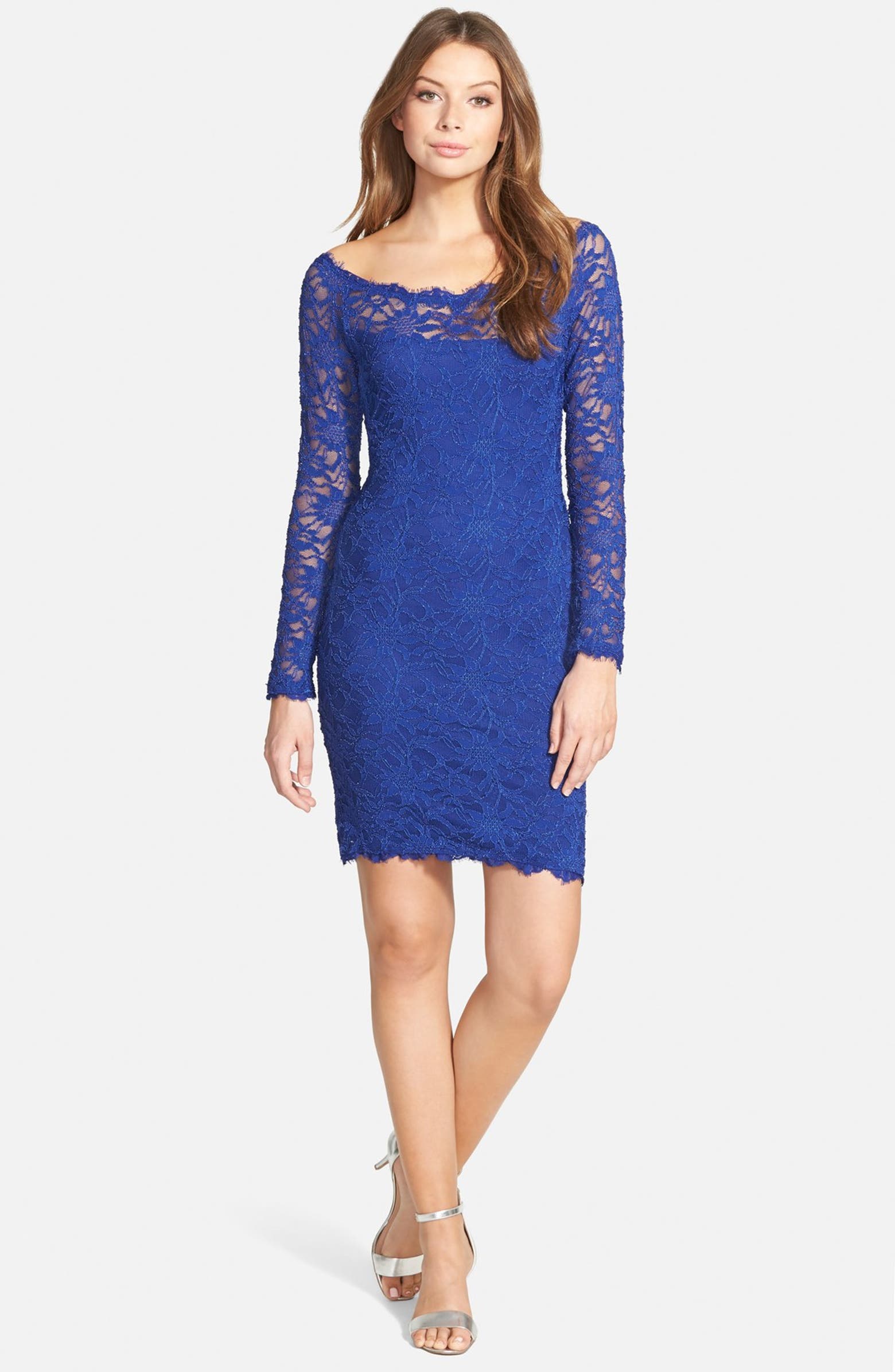 Jump Apparel Long Sleeve Lace Body-Con Dress | Nordstrom