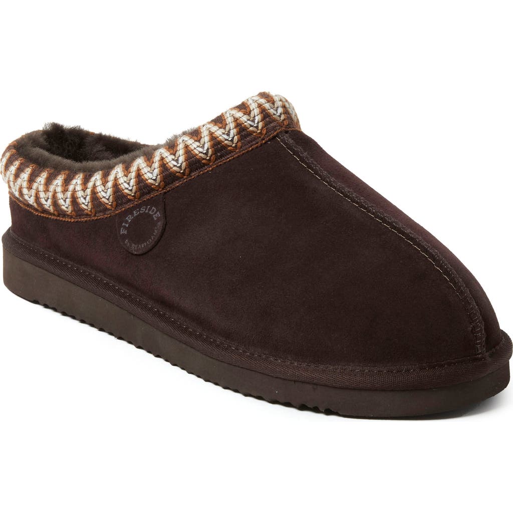 Dearfoams Grafton Genuine Shearling Lined Slipper In Coffee