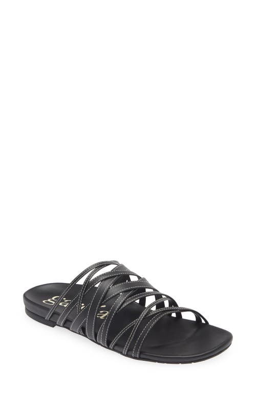 Bety Slide Sandal in Black Nappa