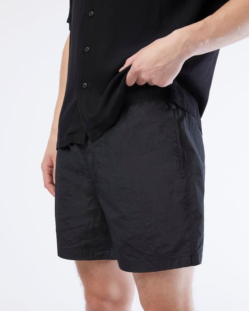 Onia Nylon Crinkle 5" Swim Trunk In Black