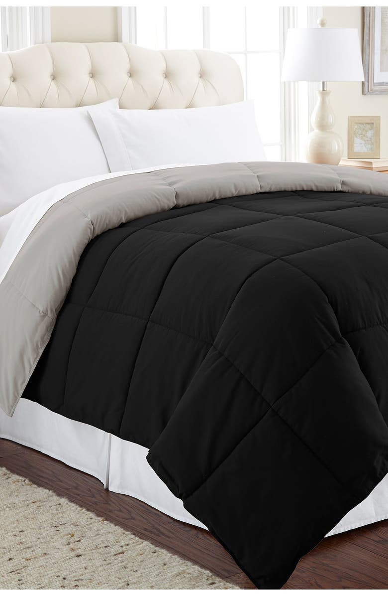MODERN THREADS Down Alternative Reversible Queen Comforter - Anthracite/Silver, Main, color, ANTHRACITE/SILVER