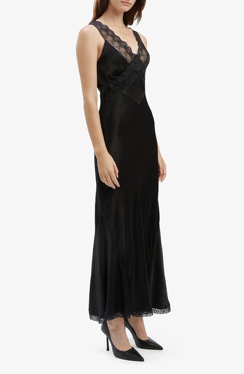 Shop Bardot Mendez Lace Trim Slipdress In Black