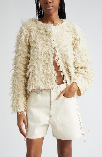 Shaggy fringe jacket plus top size