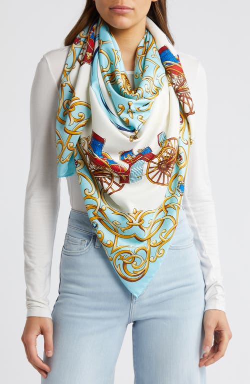 Bow Cart Scarf in Ivy/Blue