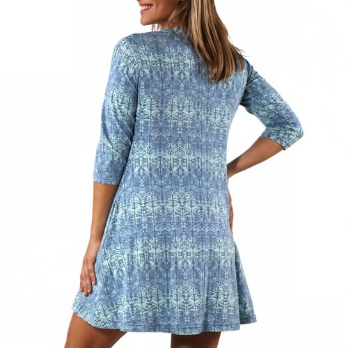 Uv Skinz 3/4 Sleeve Swing Dress In Baltic Kaleidoscope