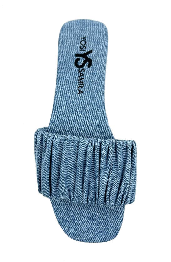 Yosi Samra Naomi Ruched Sandal In Denim In Denim