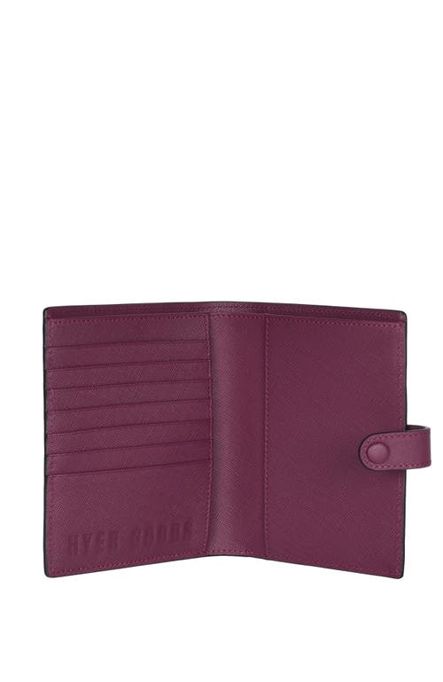 Shop Hyer Goods Upcycled Leather Passport Wallet In Wine Saffiano