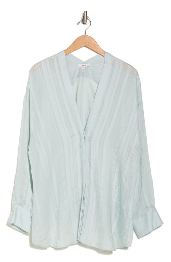 Vince Drapey V-neck Top In Mint