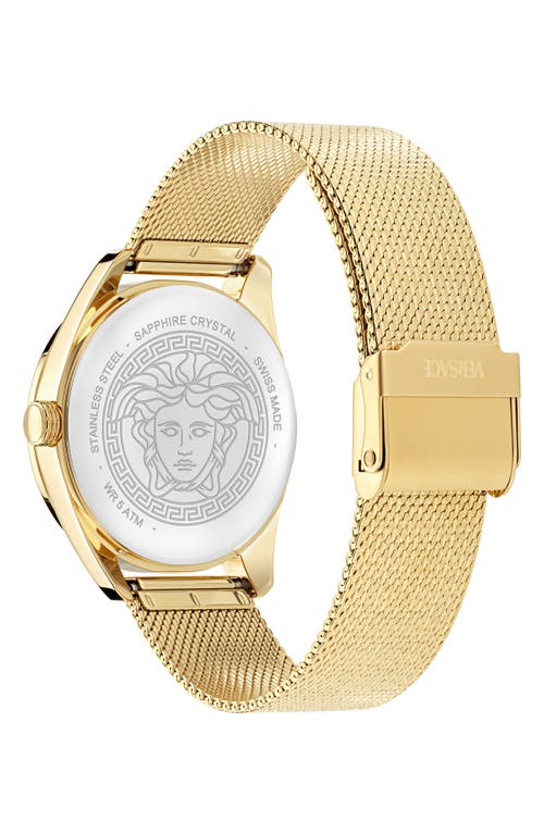 Shop Versace New V-circle Mesh Strap Watch, 36mm In Ip Yellow Gold