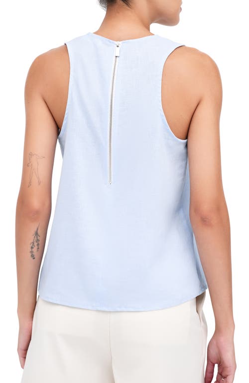 Marcella Mckinley Sleeveless Linen & Cotton Top In Light Blue