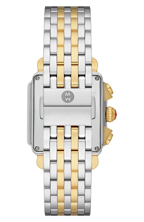 Shop Michele Deco Diamond Bracelet Watch, 35mm In Two Tone