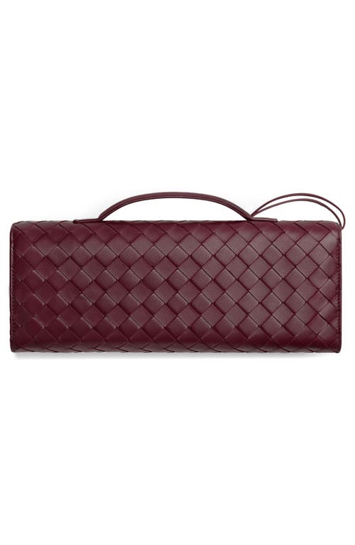 Bottega Veneta Long Andiamo Intrecciato Clutch Bag In 2250 Barolo-m Brass