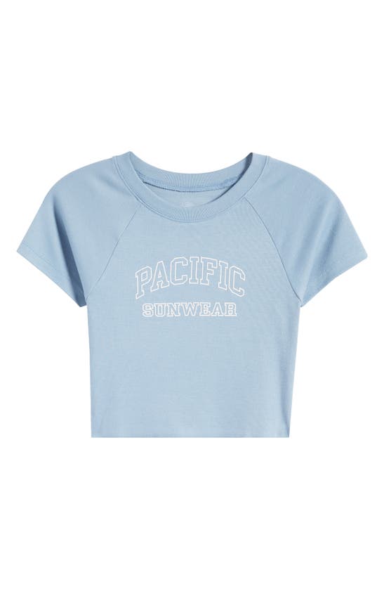 Shop Pacsun Logo Crop T-shirt In Cameo Blue