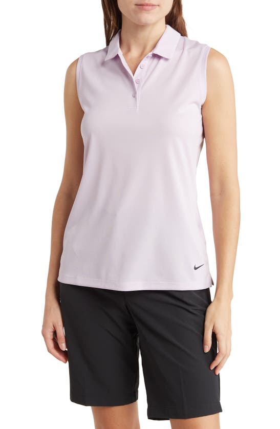 Nike Court Victory Dri-fit Semisheer Sleeveless Polo In Doll/ Black