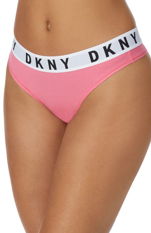 Shop Dkny Cozy Boyfriend Thong In Pink Taffy