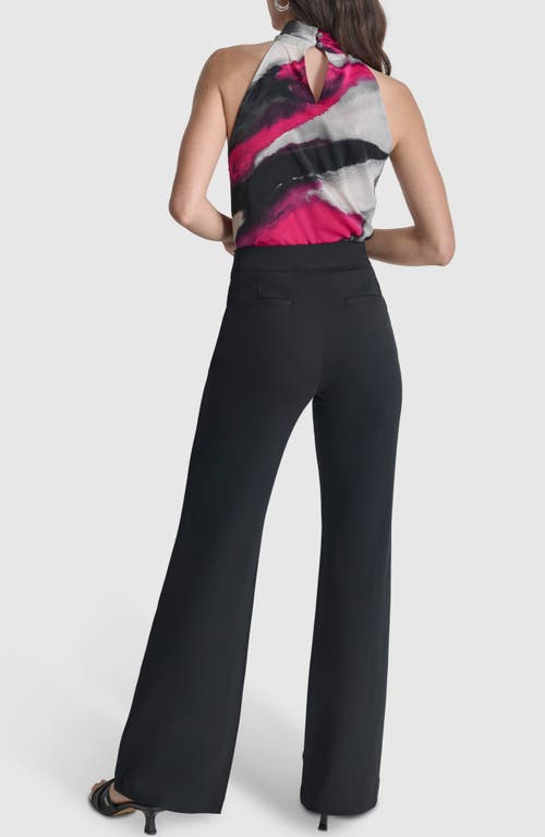 Shop Dkny Seamed Wide Leg Pants In Black