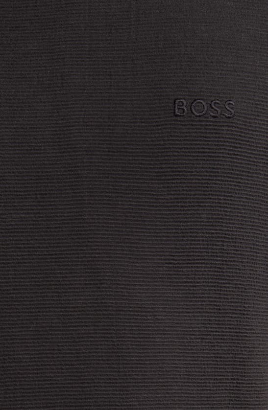 Shop Hugo Boss Ribbed Pajama Top In Black