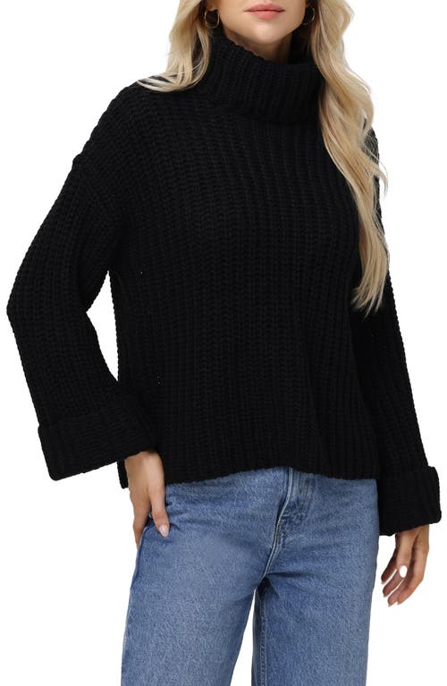 Shop 525 Vida Bell Sleeve Turtleneck Sweater In Black