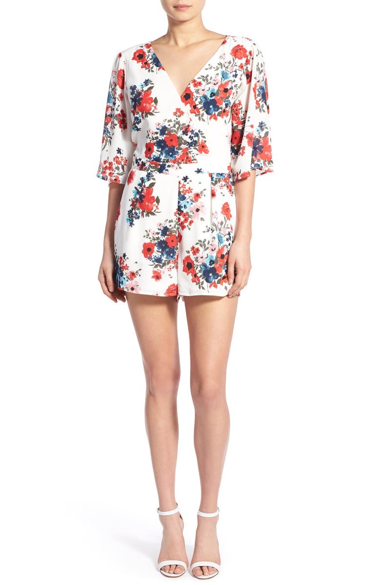 cupcakes and cashmere 'Kirei' Floral Print Romper | Nordstrom