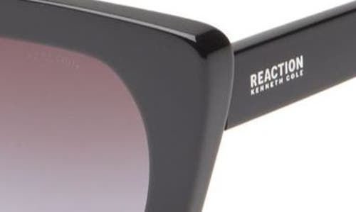 Shop Kenneth Cole 53mm Geometric Sunglasses In Shiny Black/bordeaux