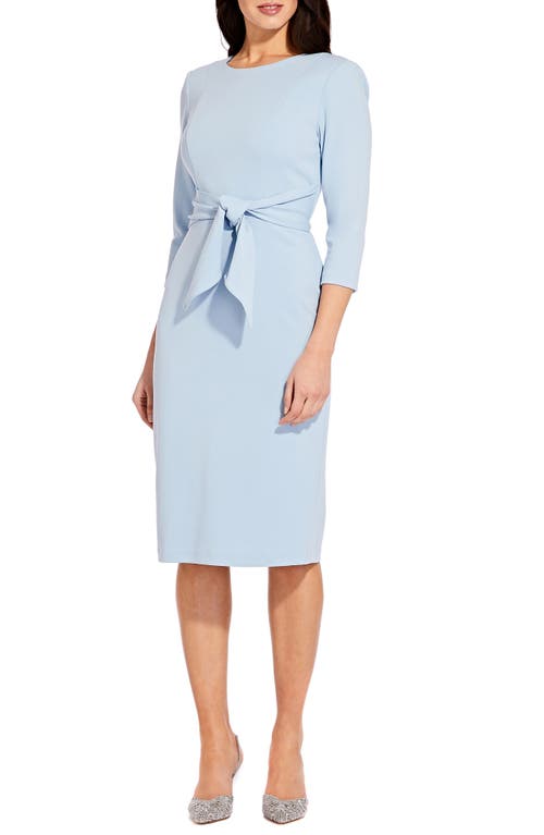 Adrianna Papell Tie Waist Crepe Dress at Nordstrom,