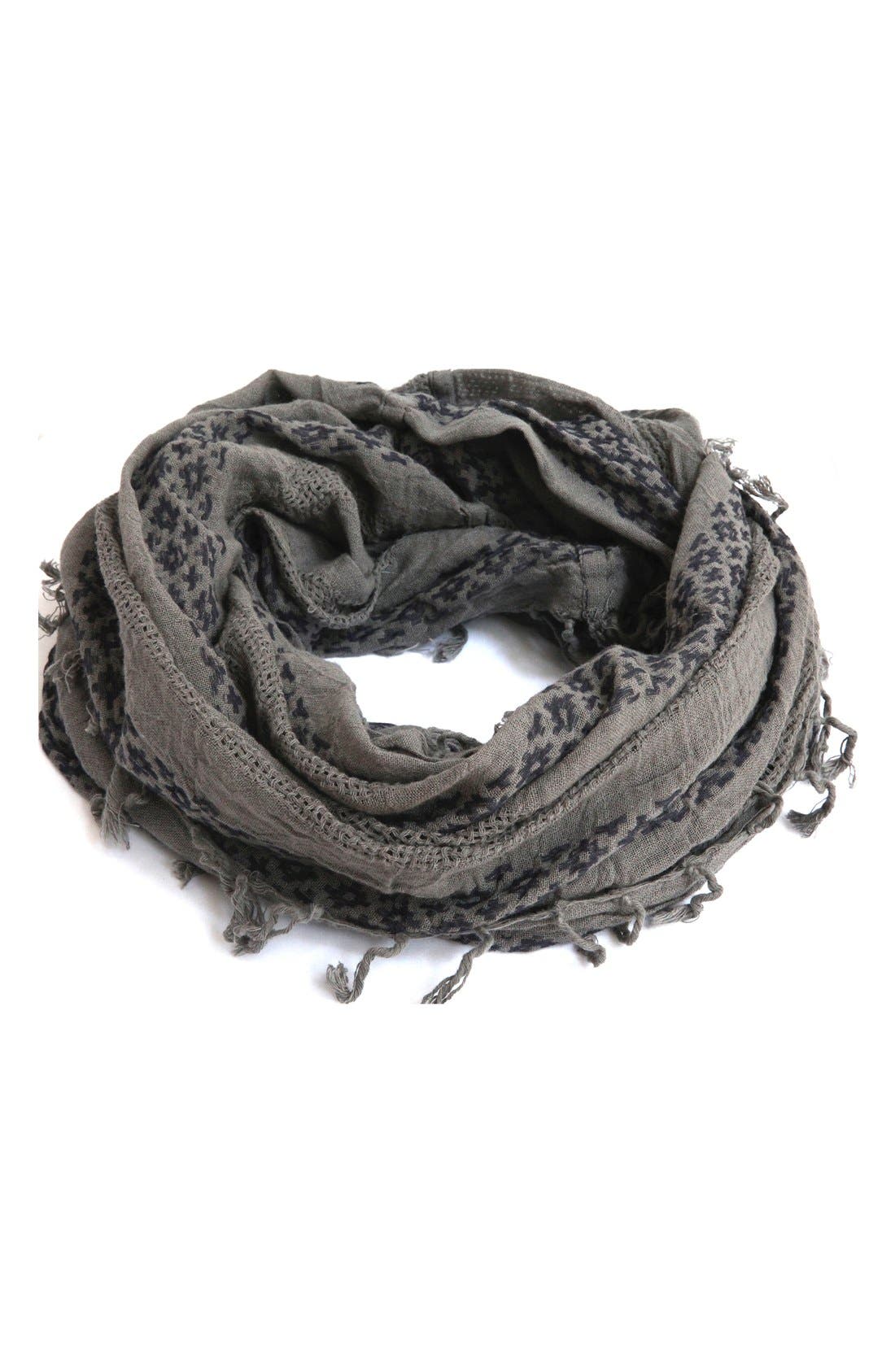 black cotton infinity scarf