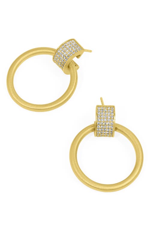 Shop Dean Davidson Petit Pavé Drop Hoop Earrings In White Topaz/gold