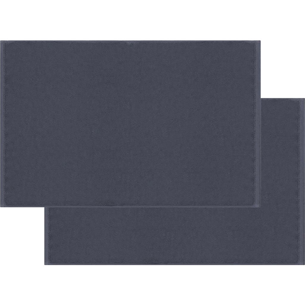 Brooks Brothers Puresoft Set Of 2 Turkish Cotton Bath Mats In Anthracite