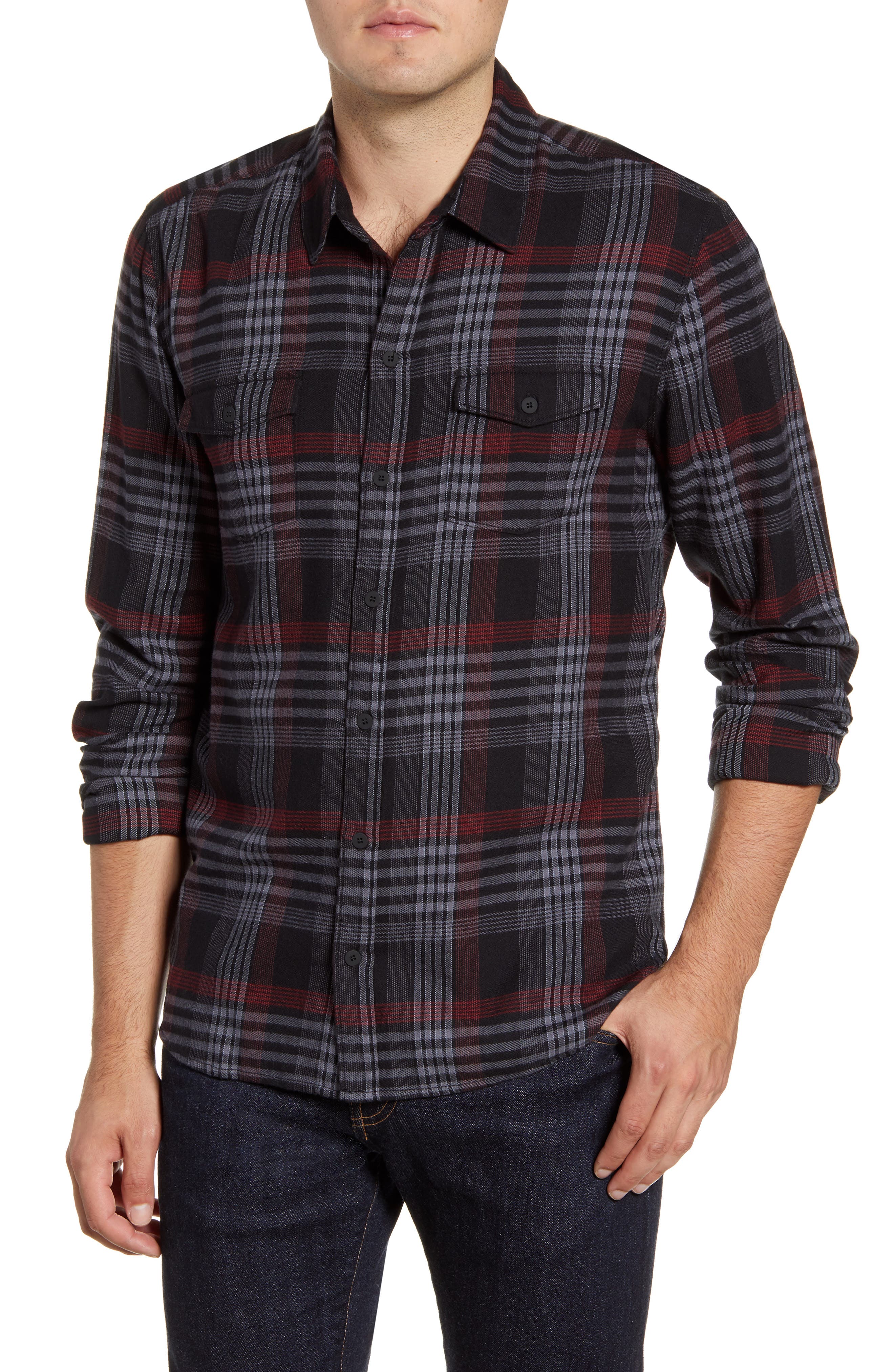 Paige T-shirts Everett Regular Fit Plaid Button-Up Shirt