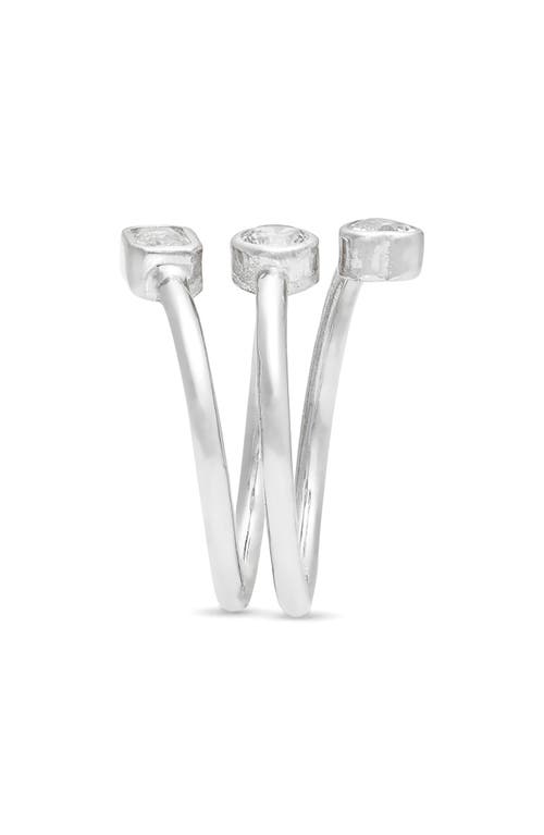 Shymi Cubic Zirconia Bezel Wrap Ring In Silver/white