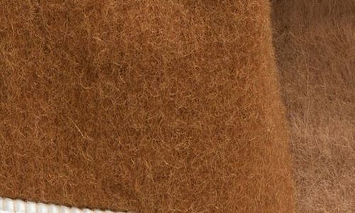 Shop Acne Studios Logo Label Alpaca & Wool Blend Fringe Scarf In Camel/beige