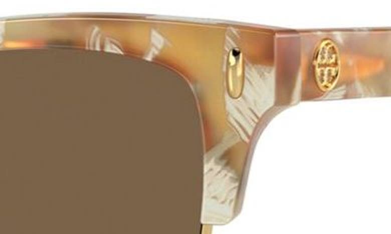 Tory Burch T-monogram Acetate & Plastic Cat-eye Sunglasses In Dark Brown