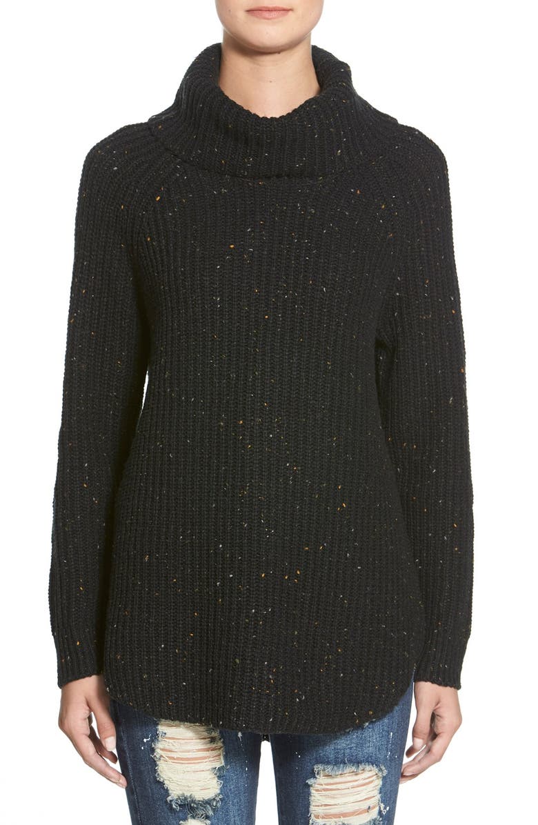 SUN & SHADOW Turtleneck Sweater, Main, color, BLACK ARIES NEP