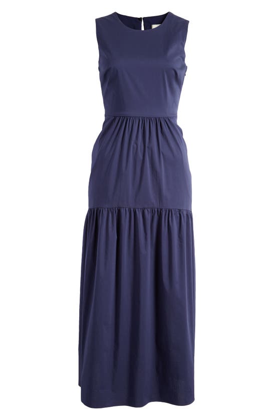 Shop Luxely Fawn Sleeveless Midi Dress In Evening Blue