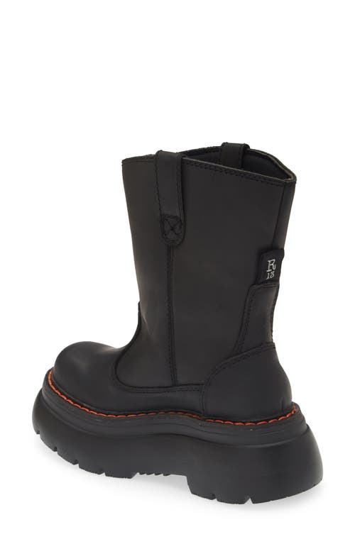 Shop R13 Chunky Workwear Boot In Metallic Black