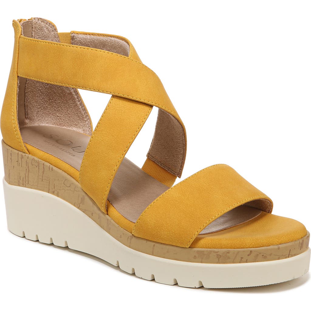 Soul Naturalizer Goodtimes Platform Wedge Sandal In Yellow Synthetic