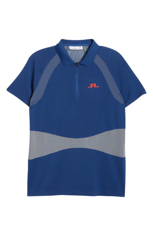 Shop J. Lindeberg Alizee Seamless Golf Polo In Estate Blue