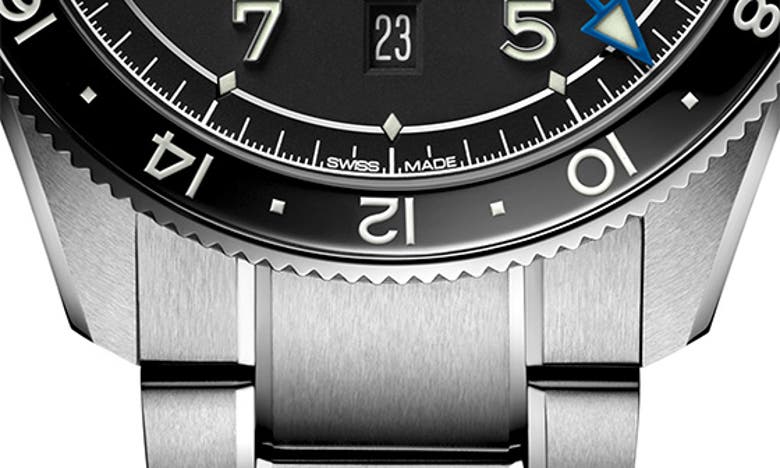 Longines Men's Swiss Automatic Spirit Zulu Time Stainless Steel Bracelet Watch 42mm In Black