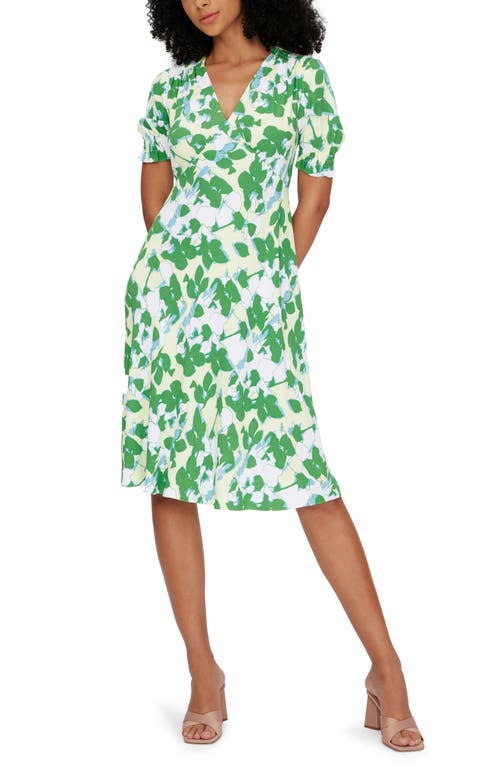 Diane von Furstenberg Jemma Floral Puff Sleeve Dress Earth Multi at Nordstrom,