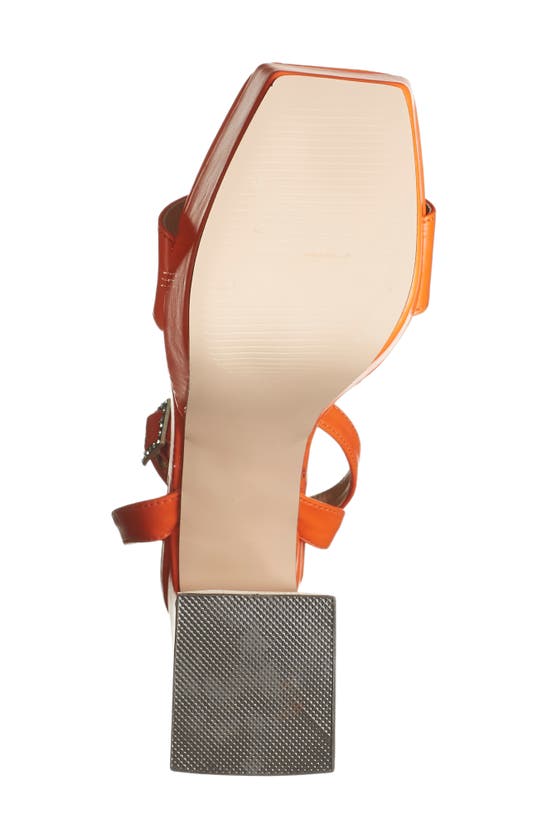 Chase & Chloe Rayla Ankle Strap Platform Sandal In Orange Pu