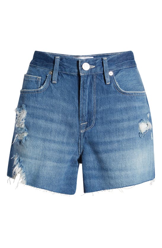 Frame Le Brigette High Waist Raw Edge Denim Shorts In Atrium Soho ...