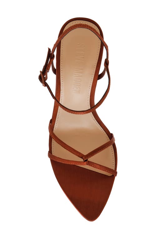 Shop Steve Madden Stellina Ankle Strap Sandal In Brown Satin