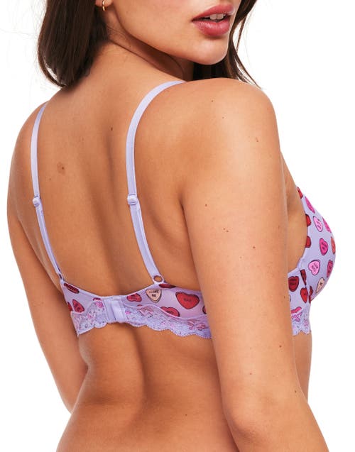 Adore Me Shea Push Up Plunge Bra In Heart Purple