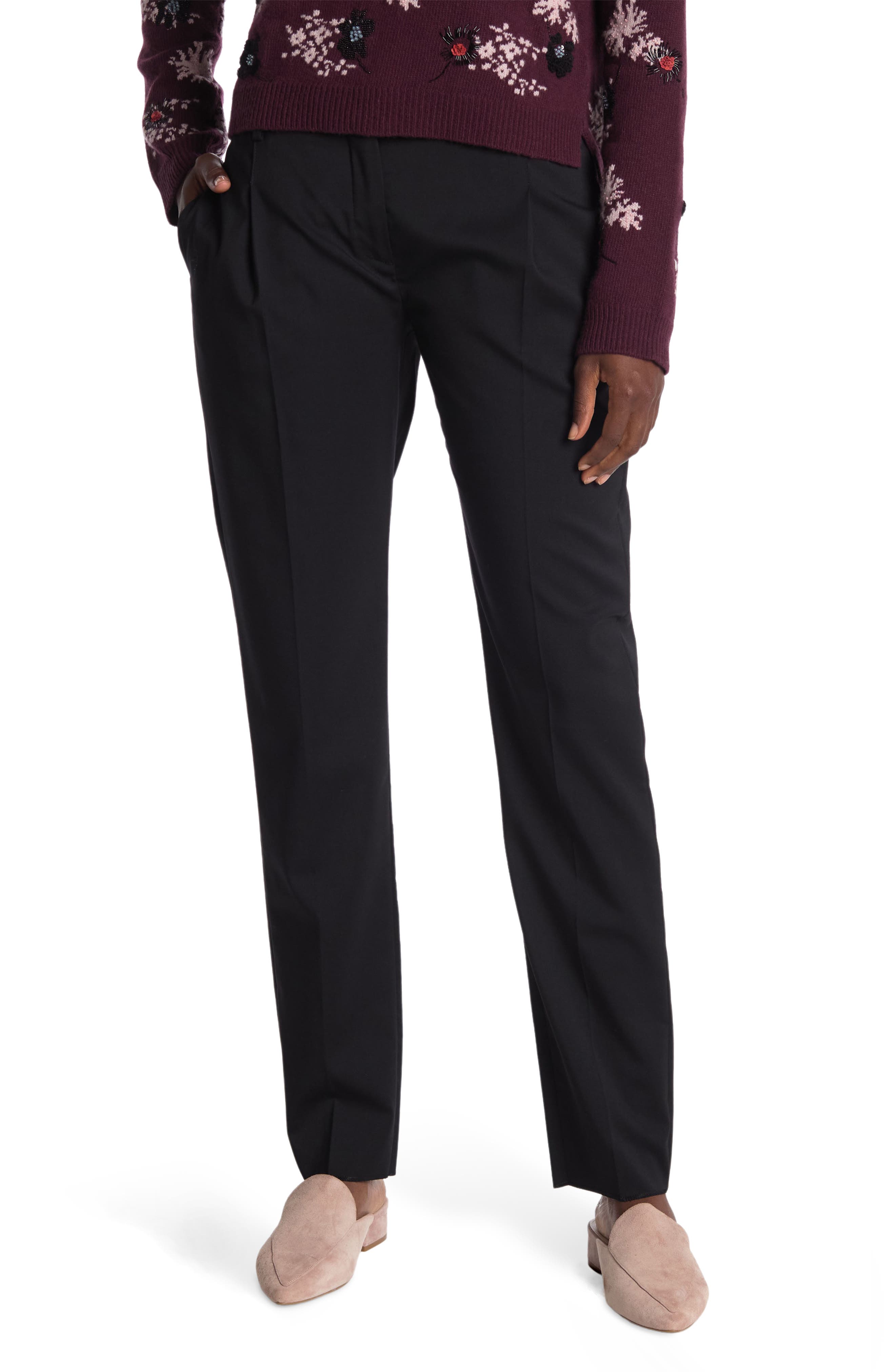 Valentino Pleated Trousers In Nero