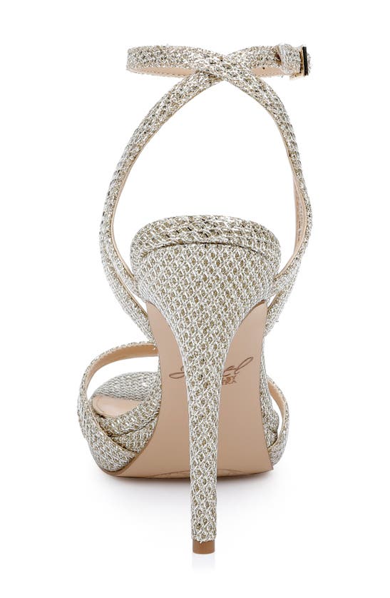 Jewel Badgley Mischka Arianna Ankle Strap Sandal In Light Gold