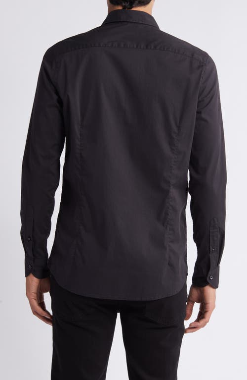 7 For All Mankind Slim Fit Stretch Poplin Button-up Shirt In Black
