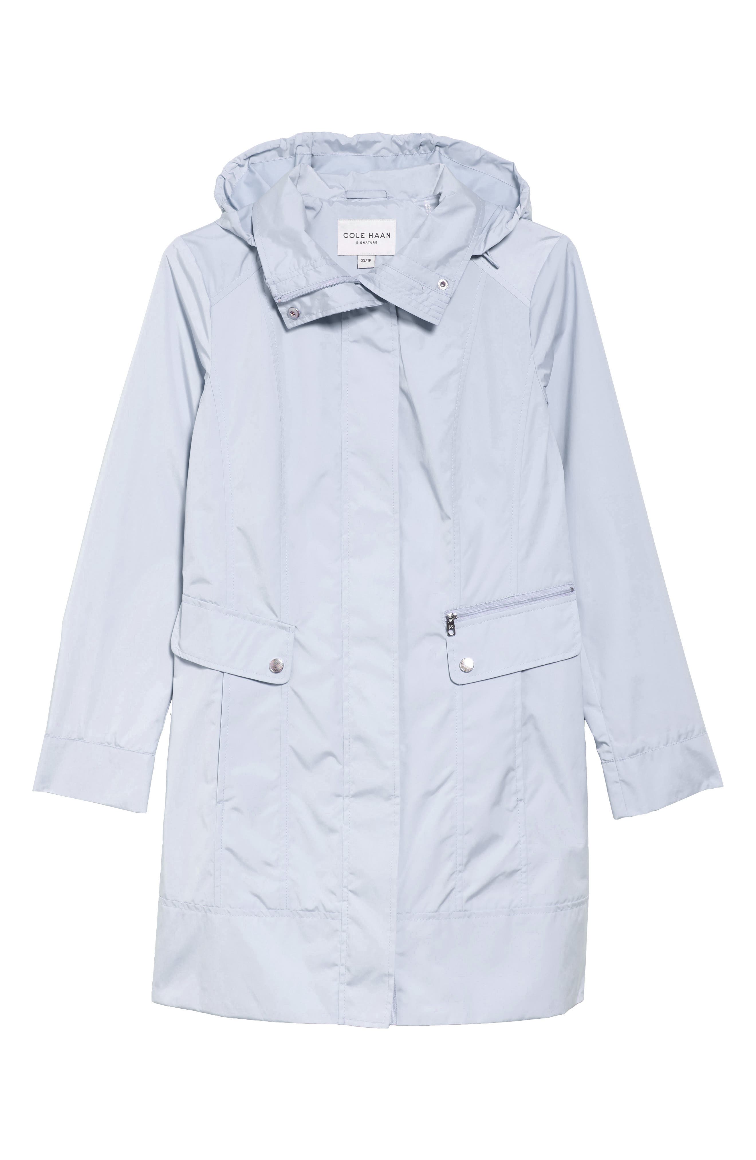 back bow packable hooded raincoat cole haan signature