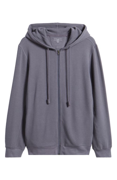 Shop Daniel Buchler Waffle Texture Zip Hoodie In Grey