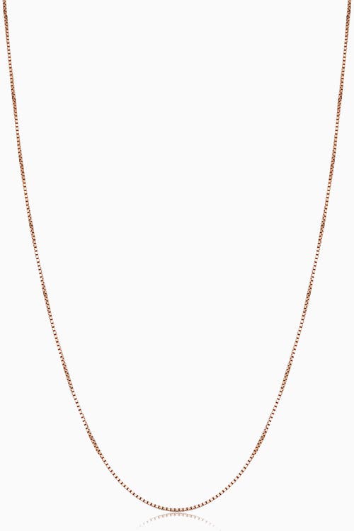 Oradina 14k Rose Solid Gold Bodega Box Chain In Rose Gold