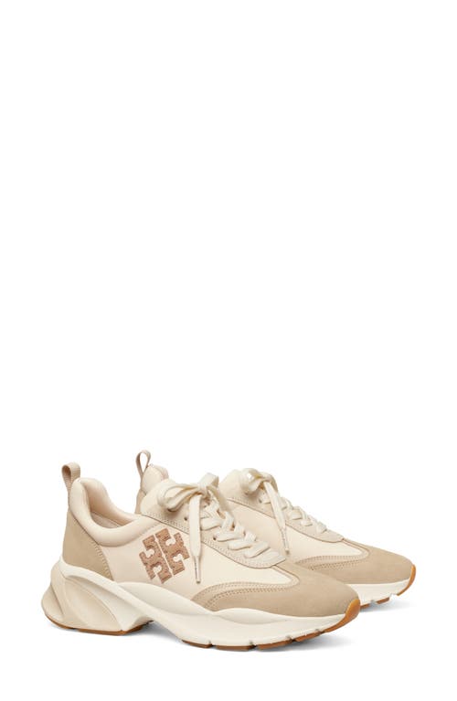 Shop Tory Burch Good Luck Sneaker In French Pearl/biscotti